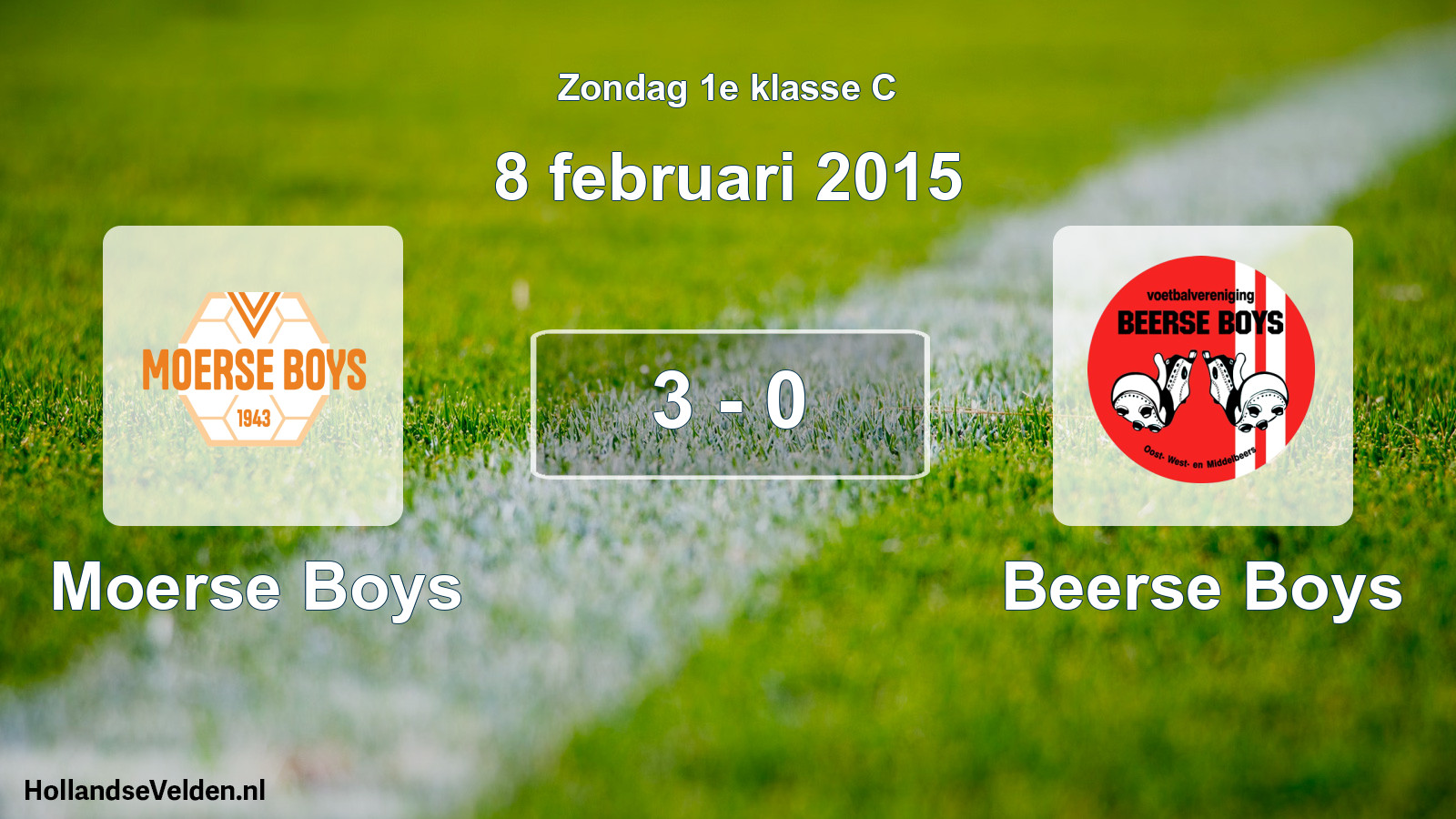 Total number of matches played: Moerse Boys - Beerse Boys 3 - 0 (8 February 2015)