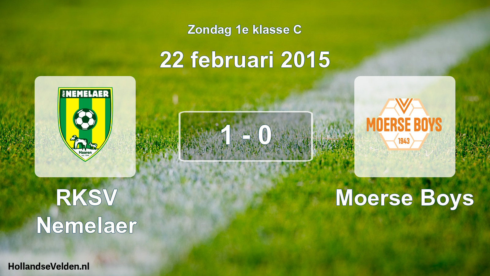 Total number of matches played: RKSV Nemelaer - Moerse Boys 1 - 0 (22 February 2015)
