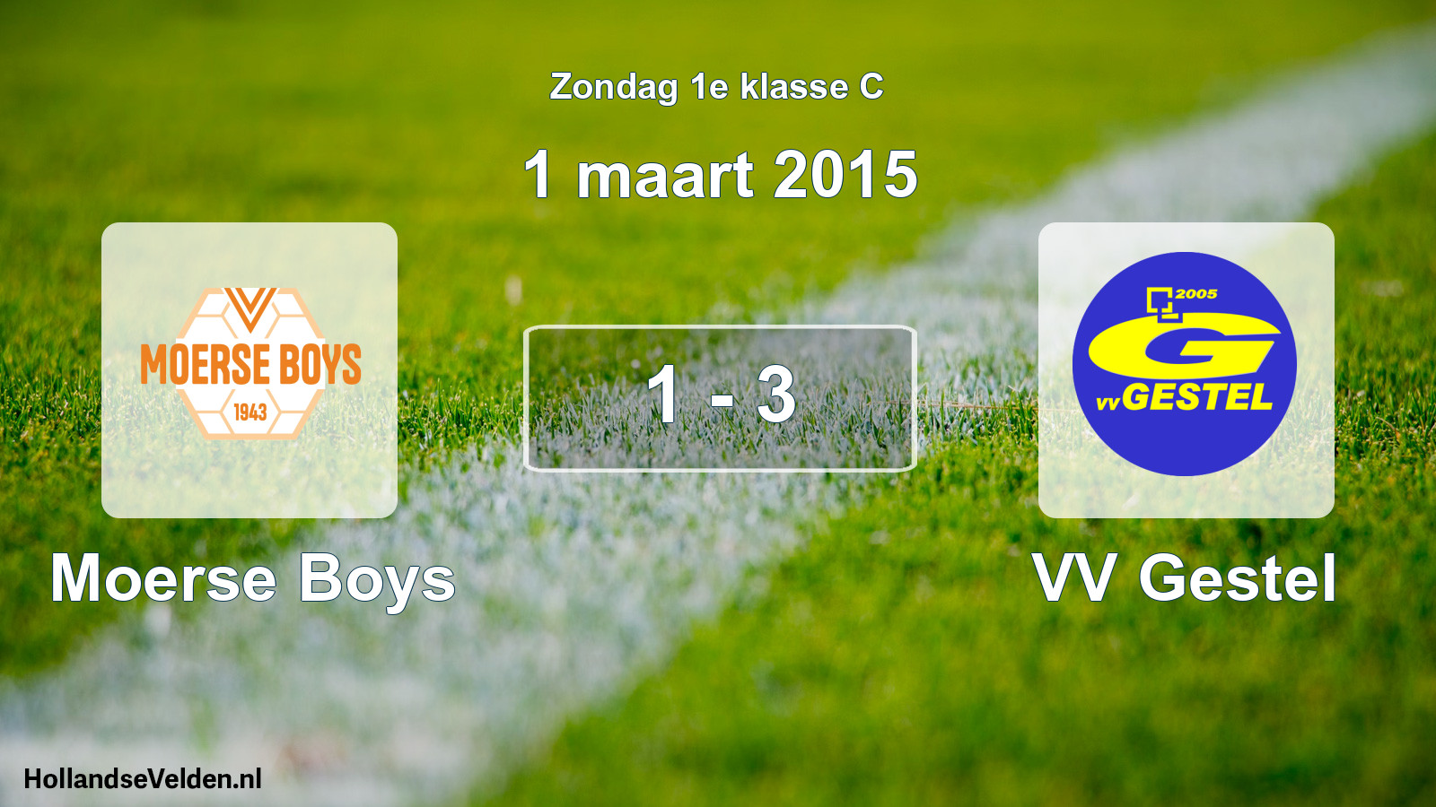 Total number of matches played: Moerse Boys - VV Gestel 1 - 3 (1 March 2015)