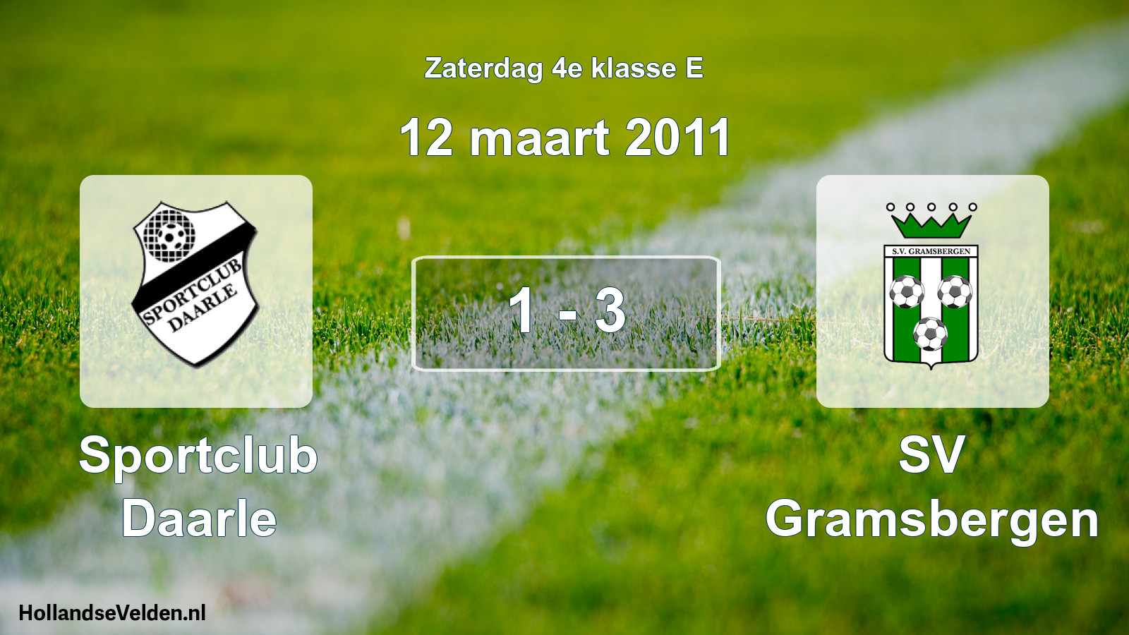 Total number of matches played: Sportclub Daarle - SV Gramsbergen 1 - 3 (12 March 2011)