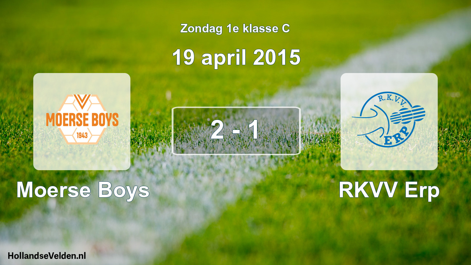 Total number of matches played: Moerse Boys - RKVV Erp 2 - 1 (19 April 2015)