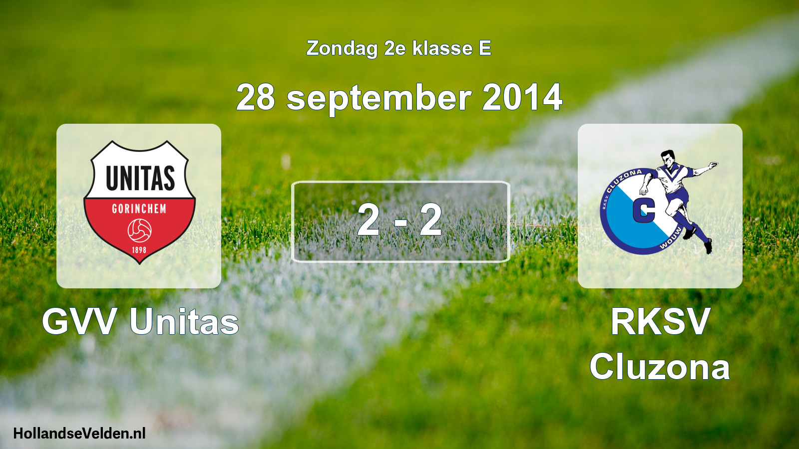 Total number of matches played: GVV Unitas - RKSV Cluzona 2 - 2 (28 September 2014)