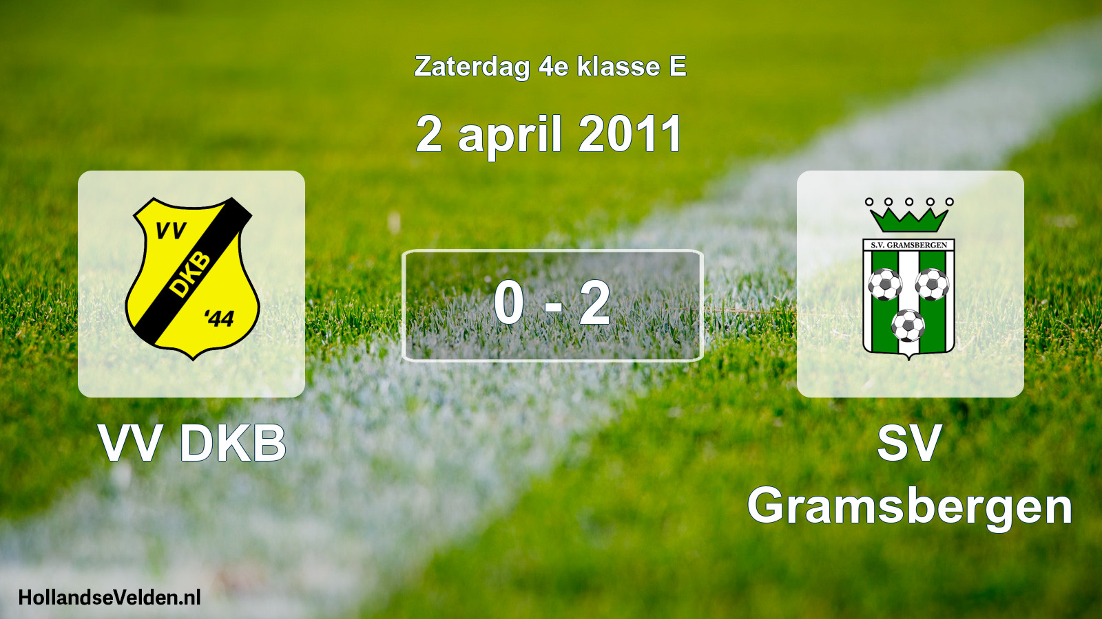 Total number of matches played: VV DKB - SV Gramsbergen 0 - 2 (2 April 2011)