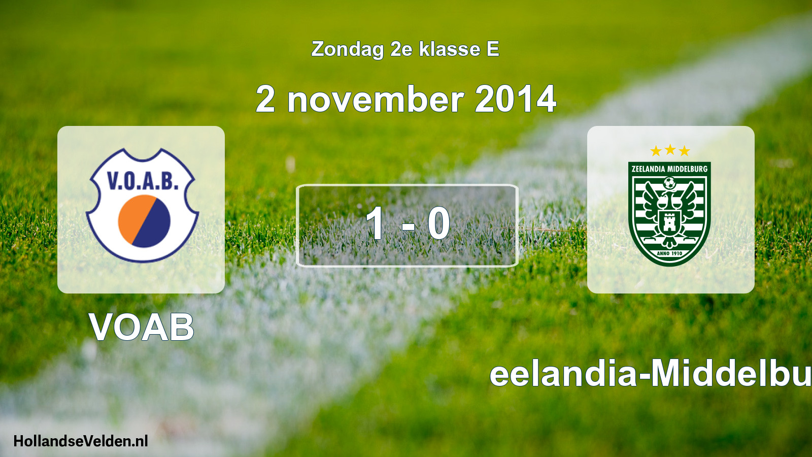 Total number of matches played: VOAB - Zeelandia-Middelburg 1 - 0 (2 November 2014)