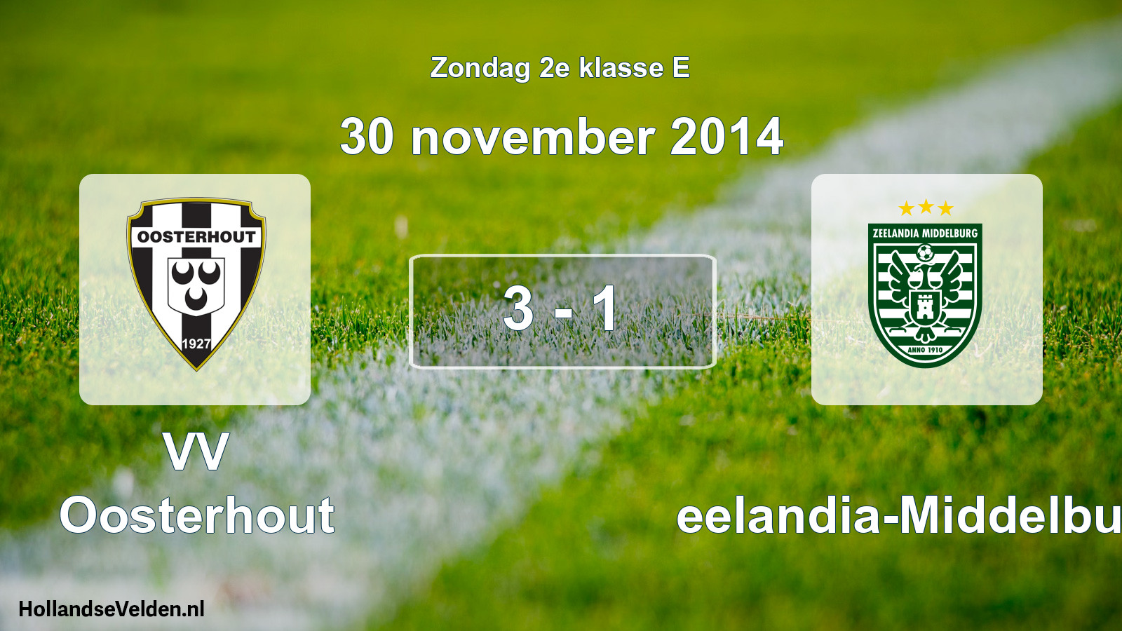 Total number of matches played: VV Oosterhout - Zeelandia-Middelburg 3 - 1 (30 November 2014)