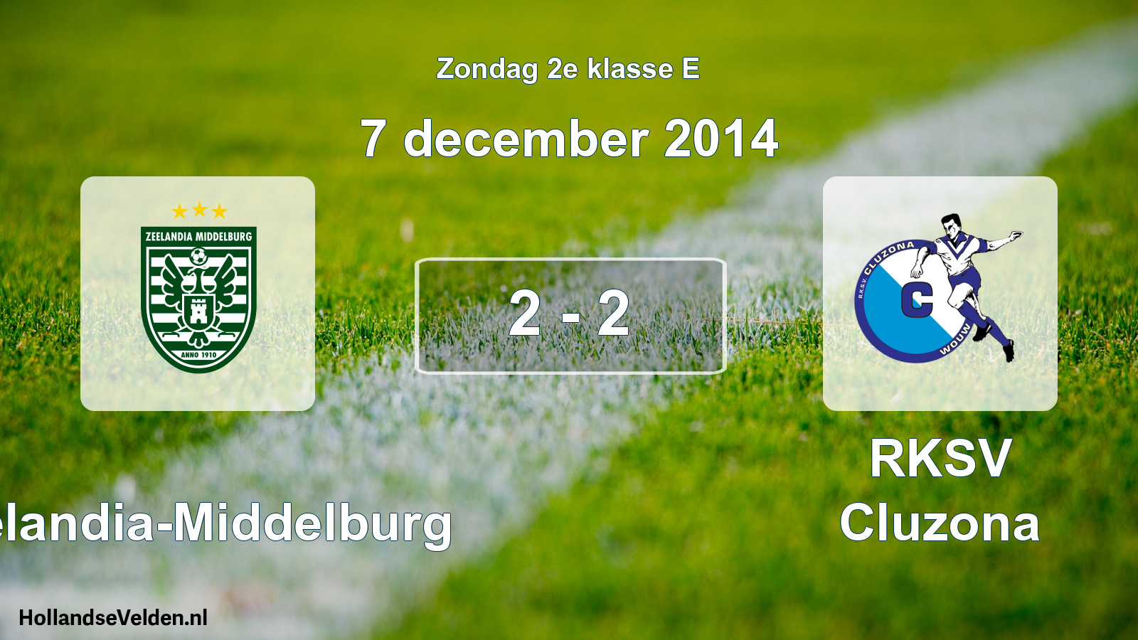 Total number of matches played: Zeelandia-Middelburg - RKSV Cluzona 2 - 2 (7 December 2014)