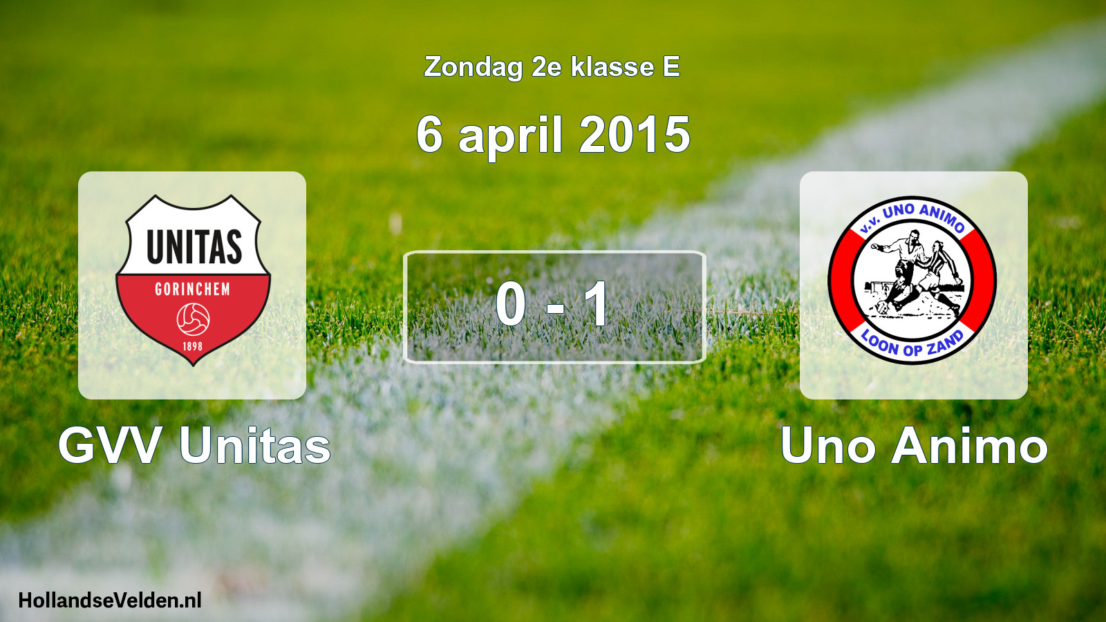 Total number of matches played: GVV Unitas - Uno Animo 0 - 1 (6 April 2015)