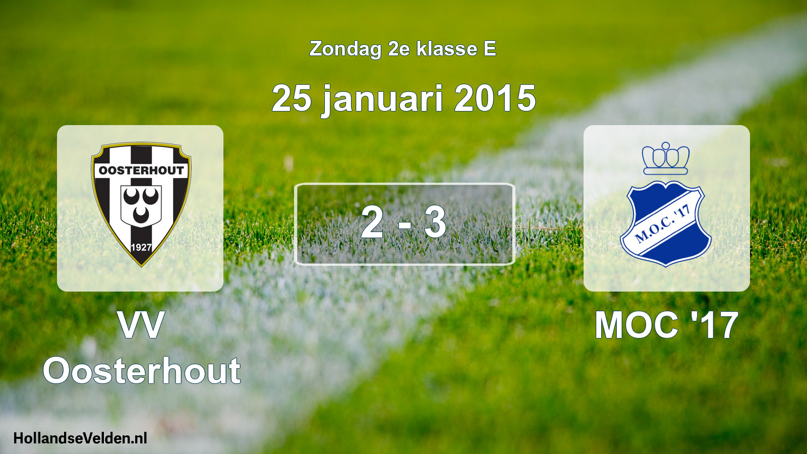 Total number of matches played: VV Oosterhout - MOC '17 2 - 3 (25 January 2015)