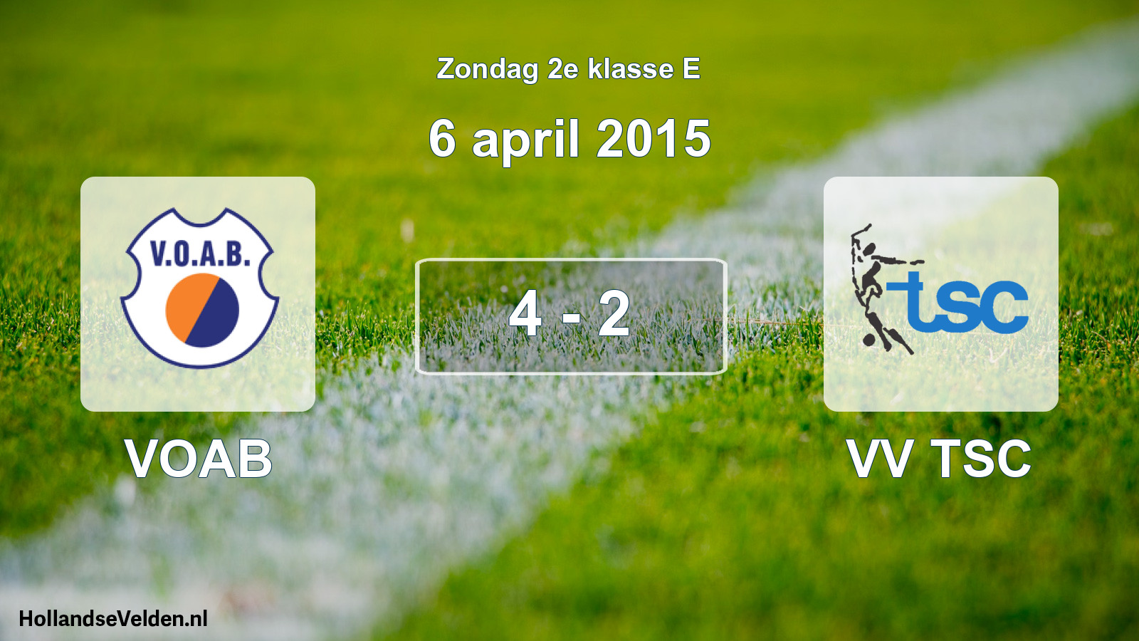 Total number of matches played: VOAB - VV TSC 4 - 2 (6 April 2015)