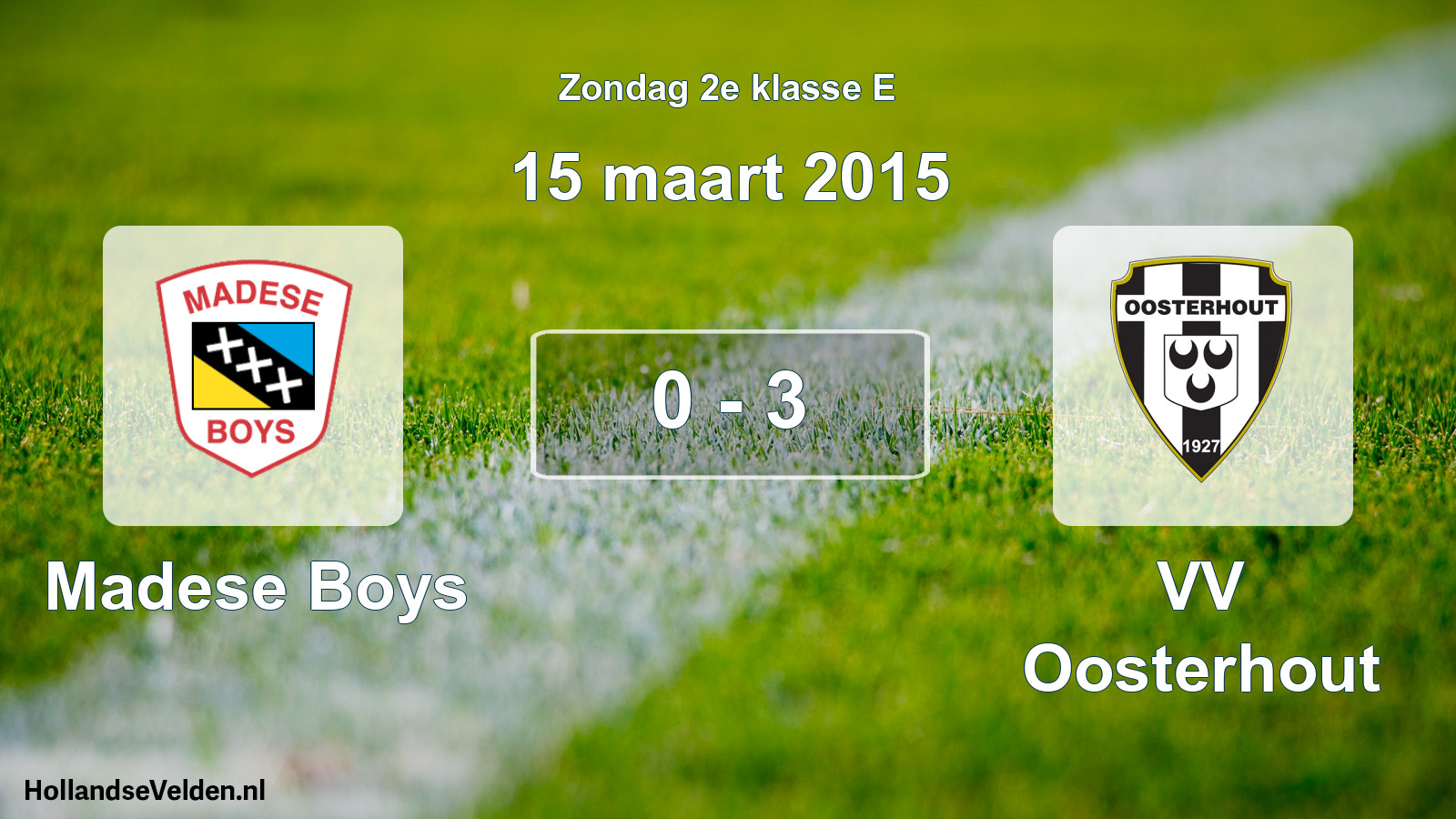 Total number of matches played: Madese Boys - VV Oosterhout 0 - 3 (15 March 2015)