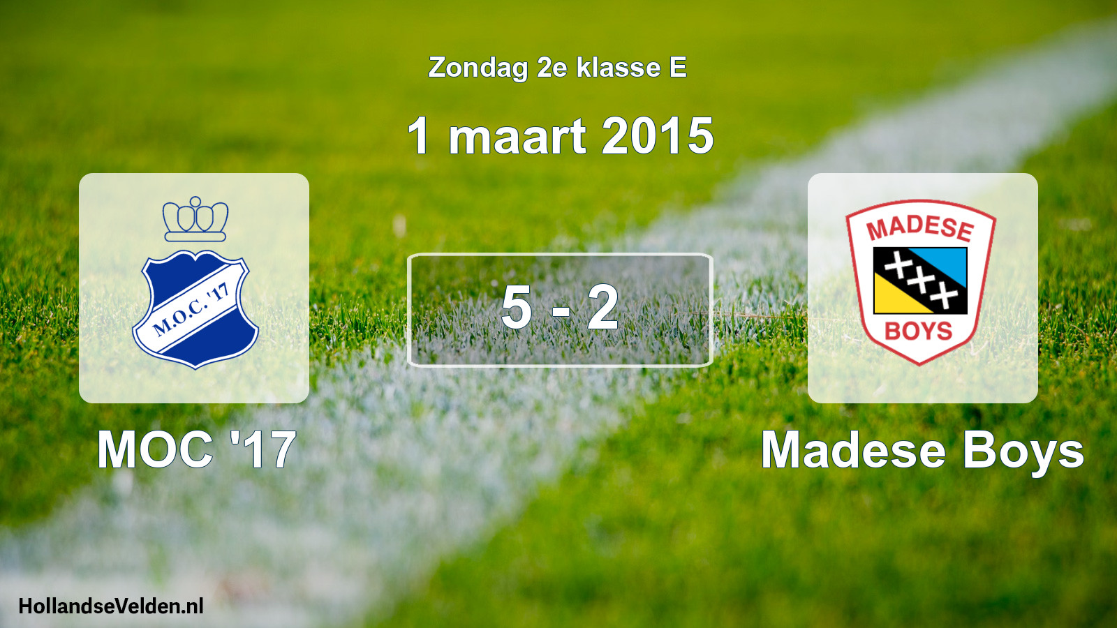 Total number of matches played: MOC '17 - Madese Boys 5 - 2 (1 March 2015)