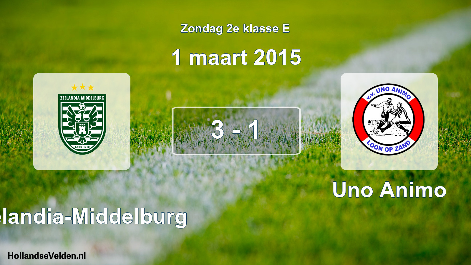 Total number of matches played: Zeelandia-Middelburg - Uno Animo 3 - 1 (1 March 2015)