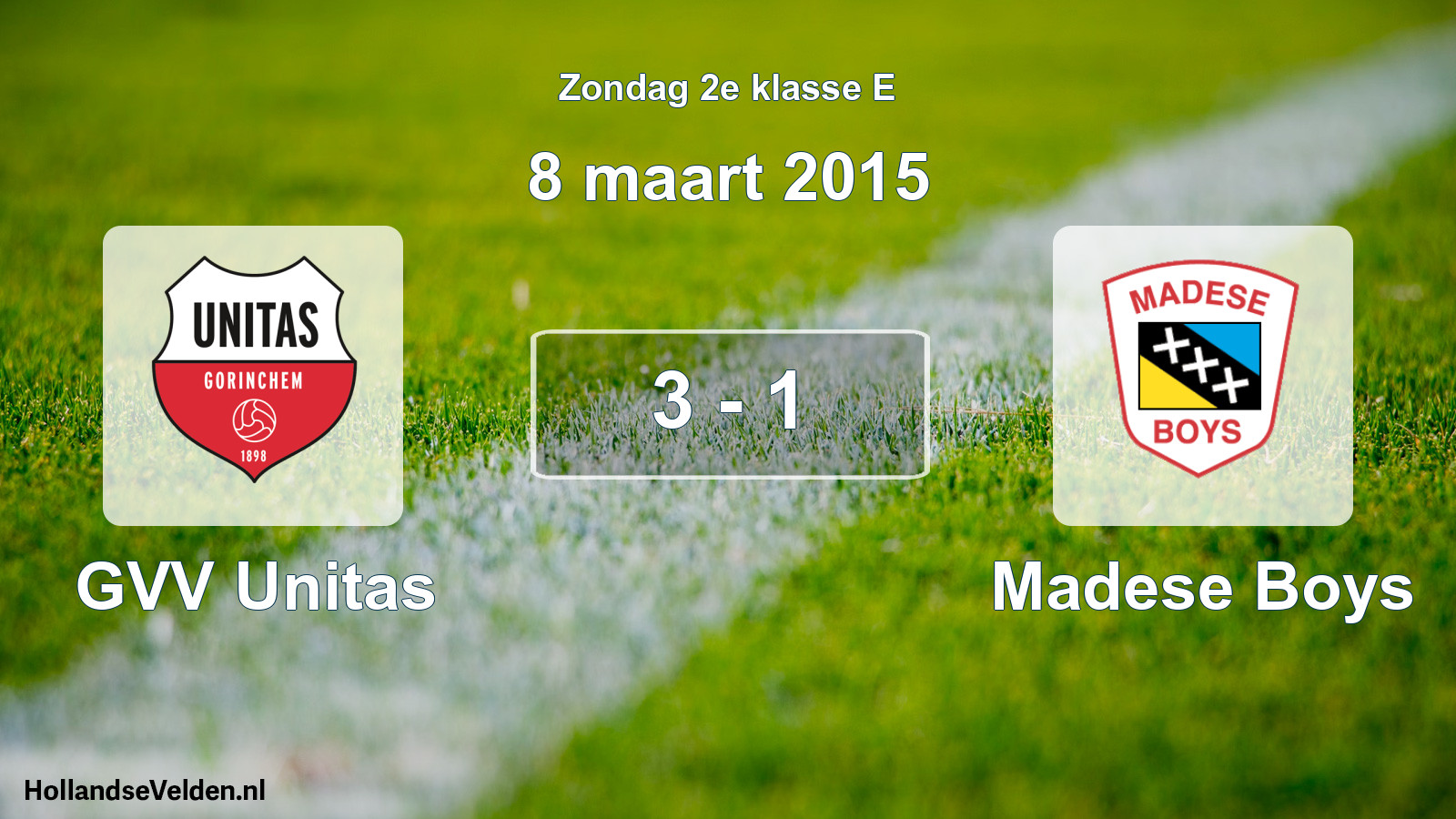 Total number of matches played: GVV Unitas - Madese Boys 3 - 1 (8 March 2015)
