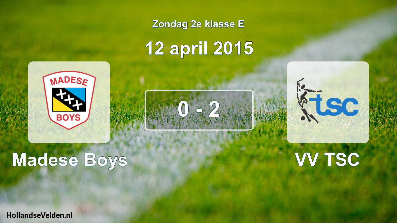 Total number of matches played: Madese Boys - VV TSC 0 - 2 (12 April 2015)