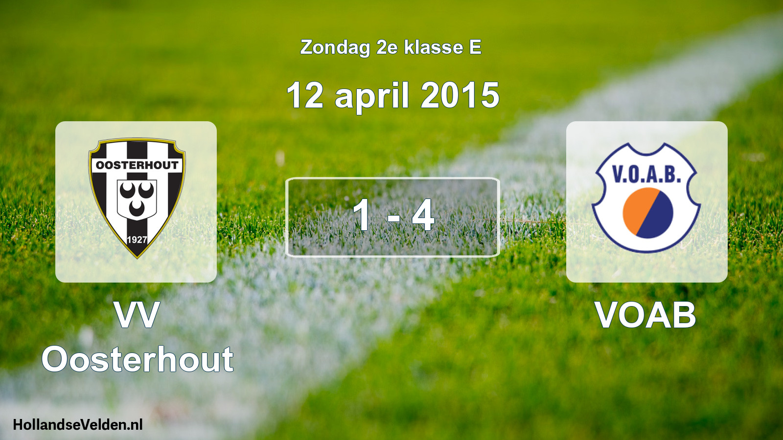 Total number of matches played: VV Oosterhout - VOAB 1 - 4 (12 April 2015)