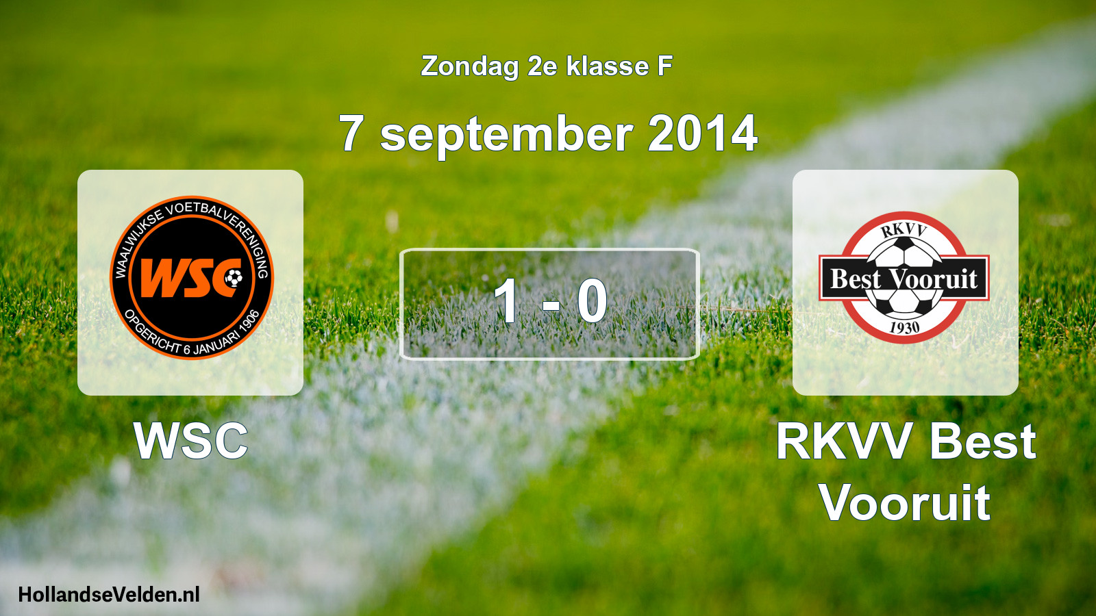 Total number of matches played: WSC - RKVV Best Vooruit 1 - 0 (7 September 2014)