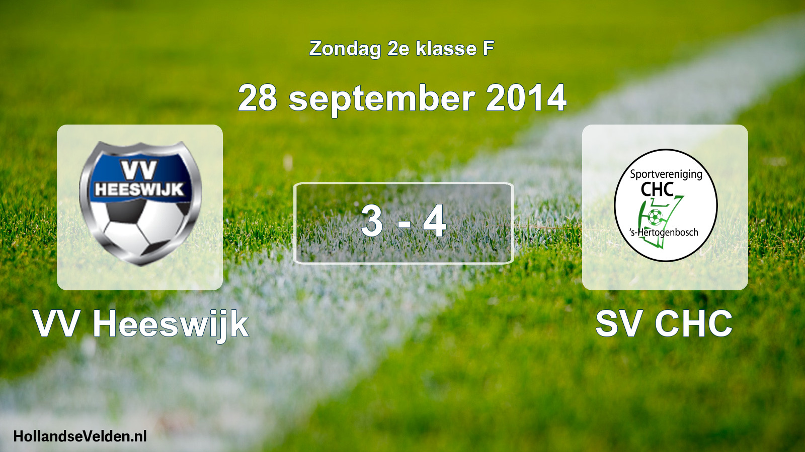 Total number of matches played: VV Heeswijk - SV CHC 3 - 4 (28 September 2014)
