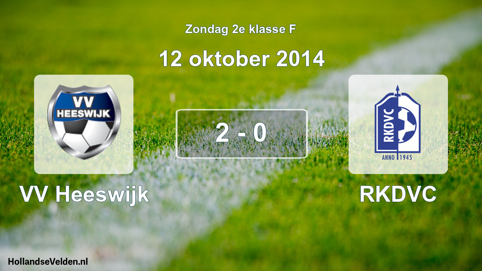 Total number of matches played: VV Heeswijk - RKDVC 2 - 0 (12 October 2014)