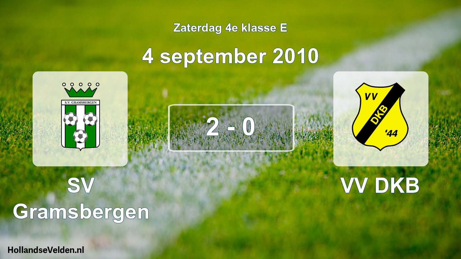 Total number of matches played: SV Gramsbergen - VV DKB 2 - 0 (4 September 2010)