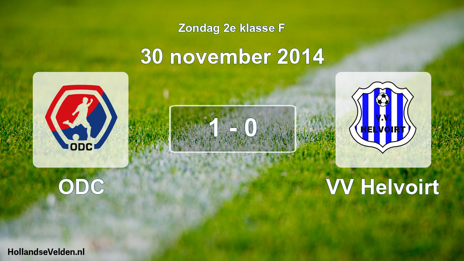Total number of matches played: ODC - VV Helvoirt 1 - 0 (30 November 2014)