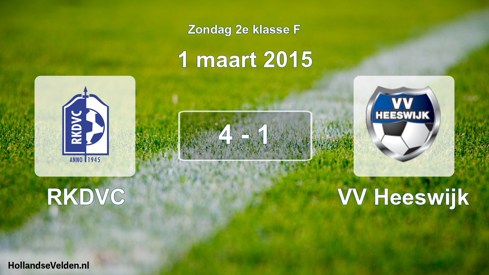 Total number of matches played: RKDVC - VV Heeswijk 4 - 1 (1 March 2015)