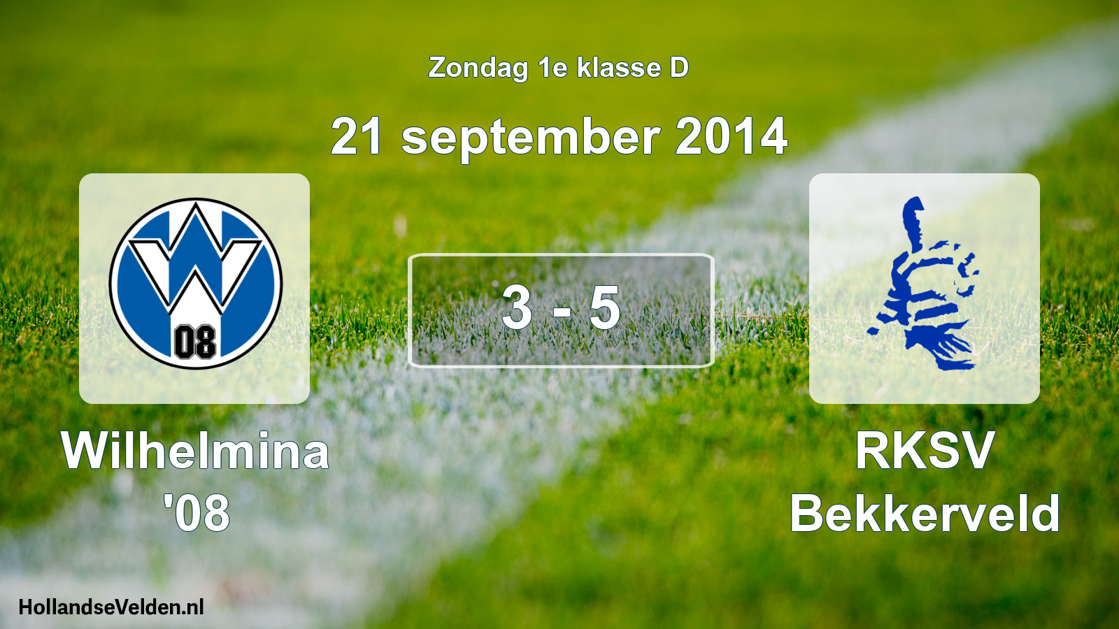 Total number of matches played: Wilhelmina '08 - RKSV Bekkerveld 3 - 5 (21 September 2014)
