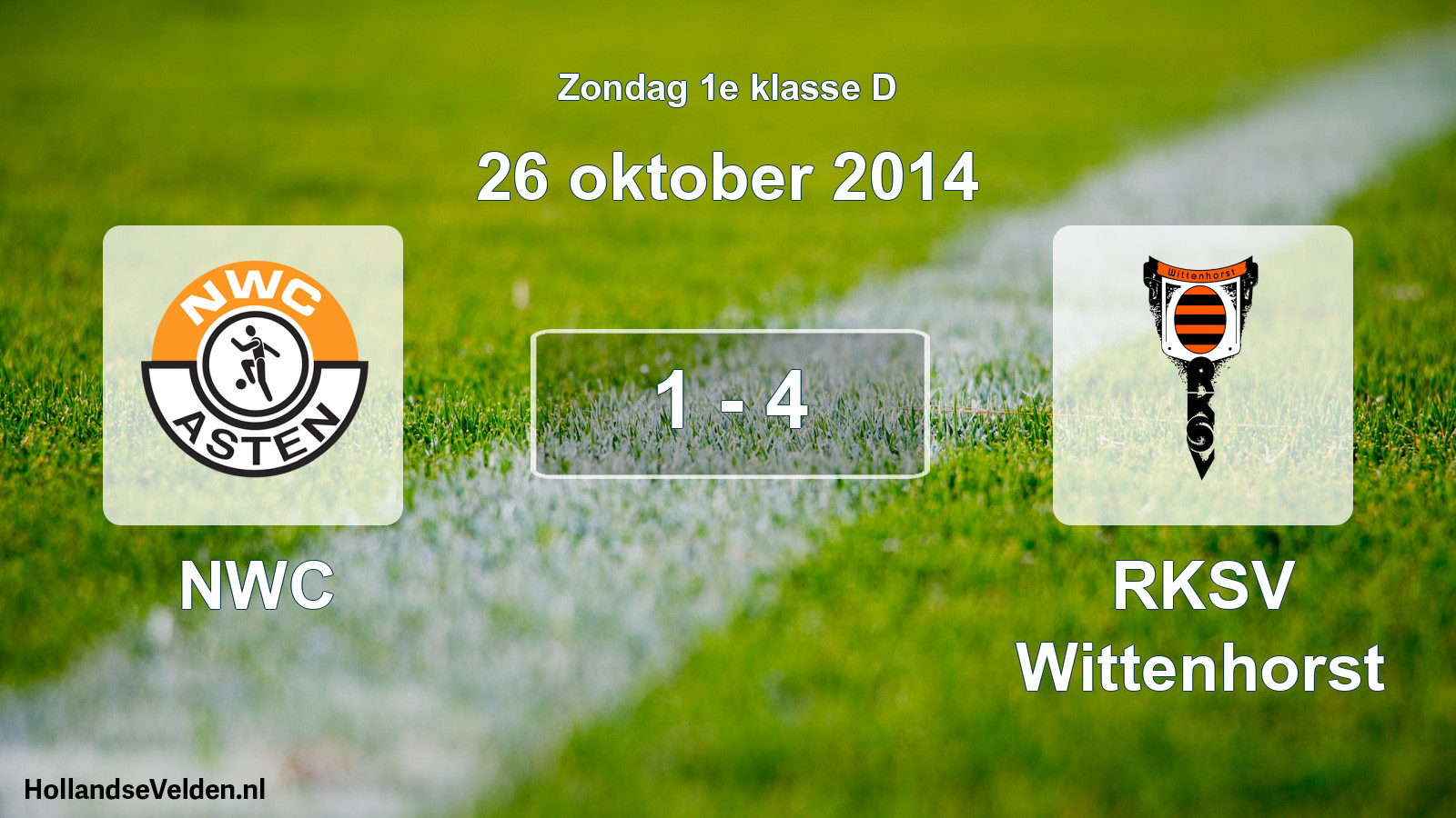 Total number of matches played: NWC - RKSV Wittenhorst 1 - 4 (26 October 2014)