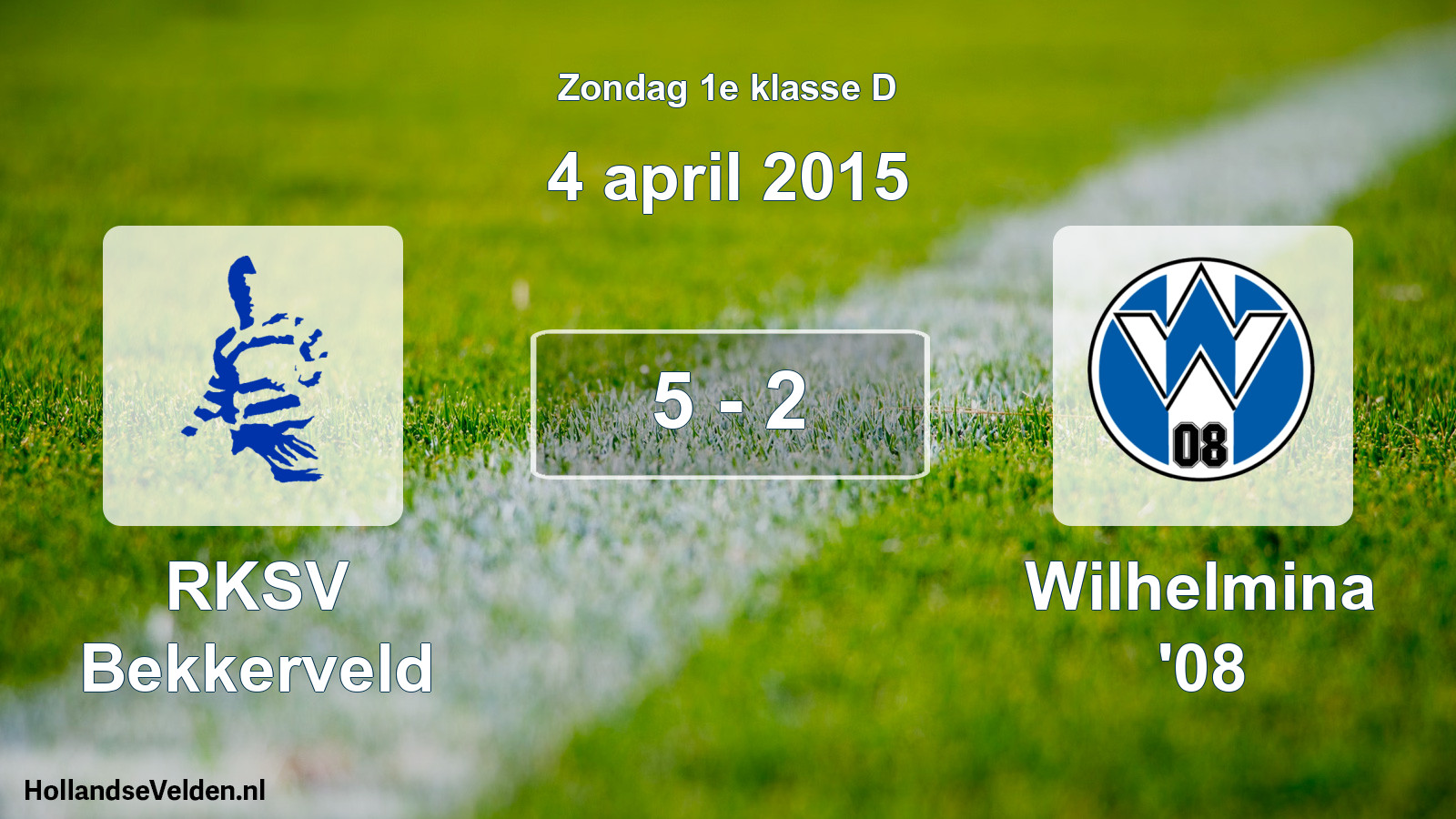 Total number of matches played: RKSV Bekkerveld - Wilhelmina '08 5 - 2 (4 April 2015)