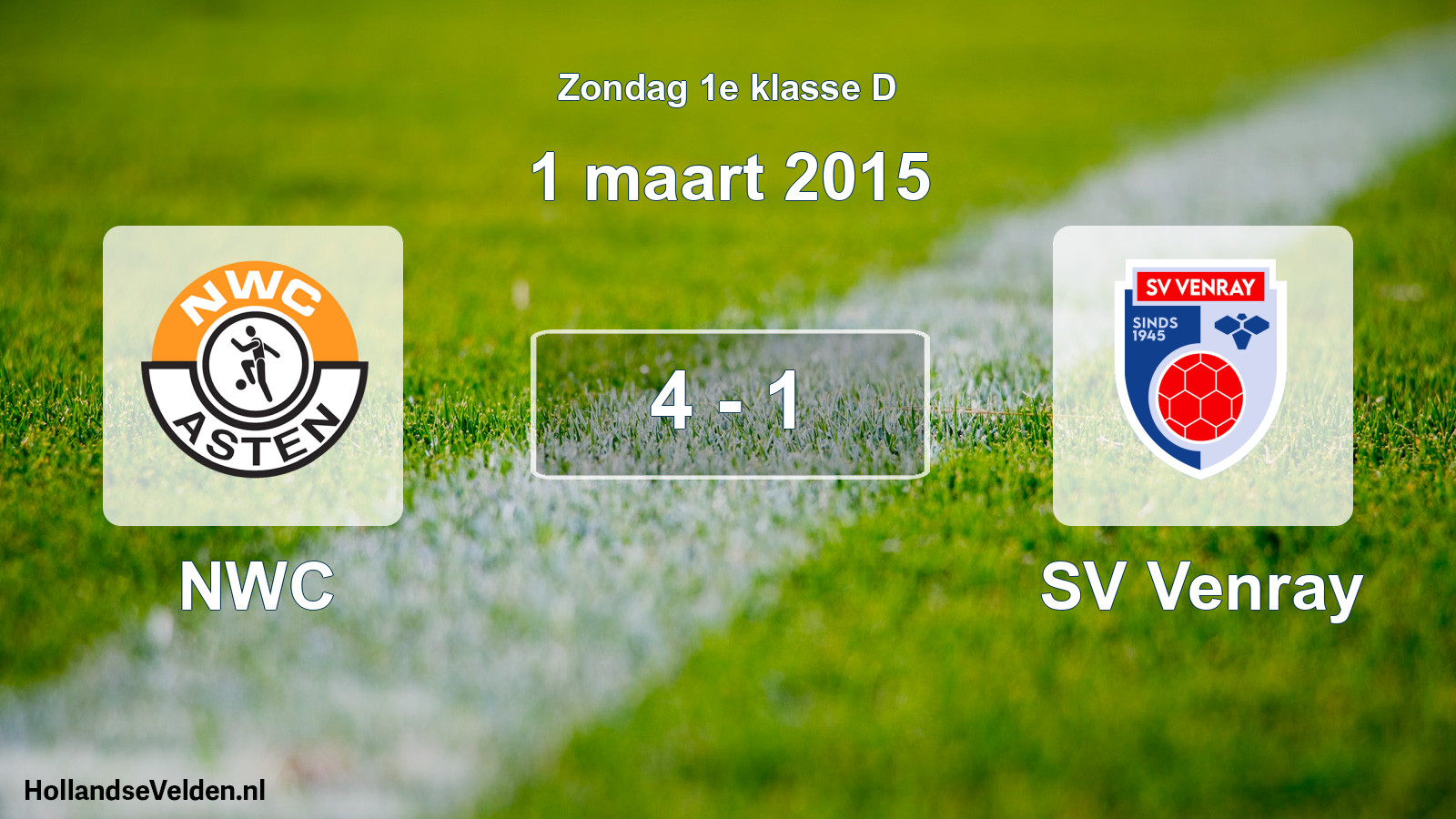 Total number of matches played: NWC - SV Venray 4 - 1 (1 March 2015)