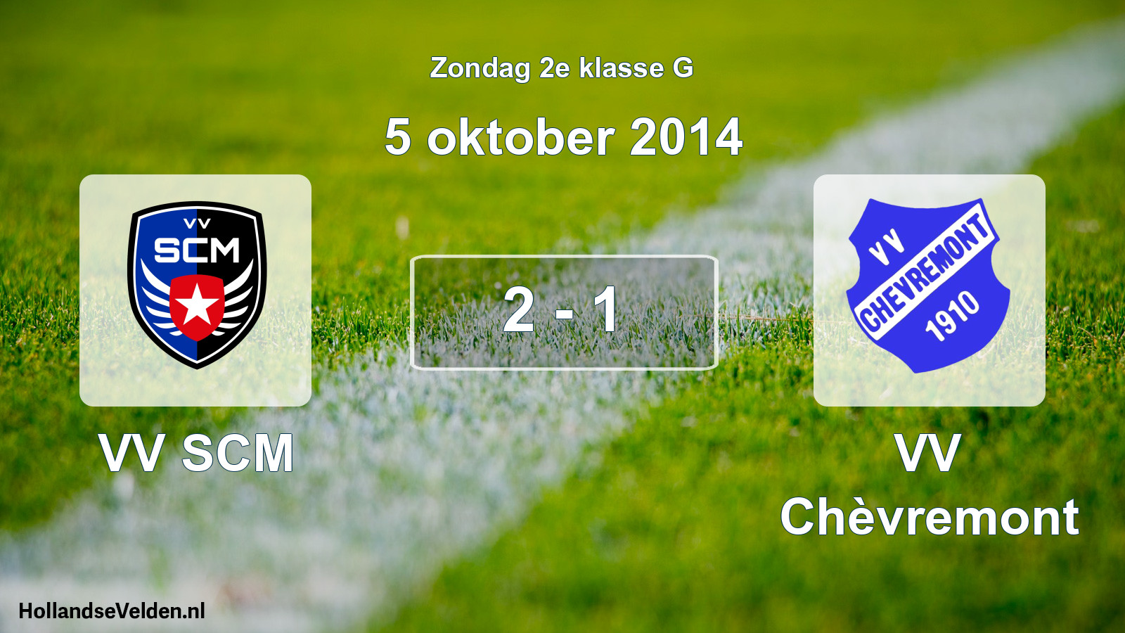 Total number of matches played: VV SCM - VV Chèvremont 2 - 1 (5 October 2014)