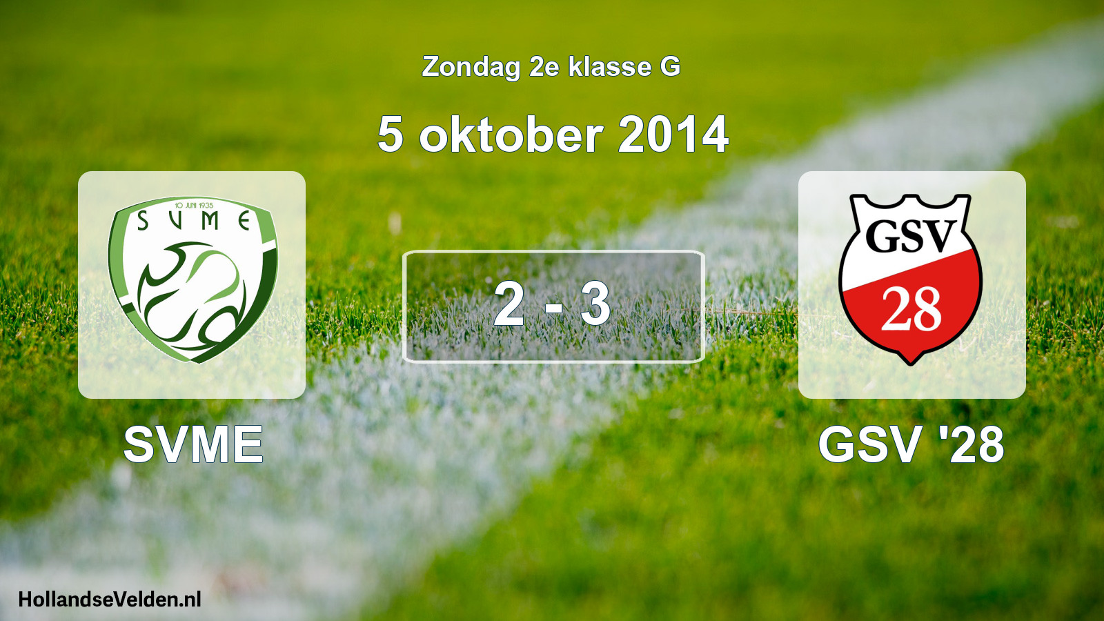 Total number of matches played: SVME - GSV '28 2 - 3 (5 October 2014)