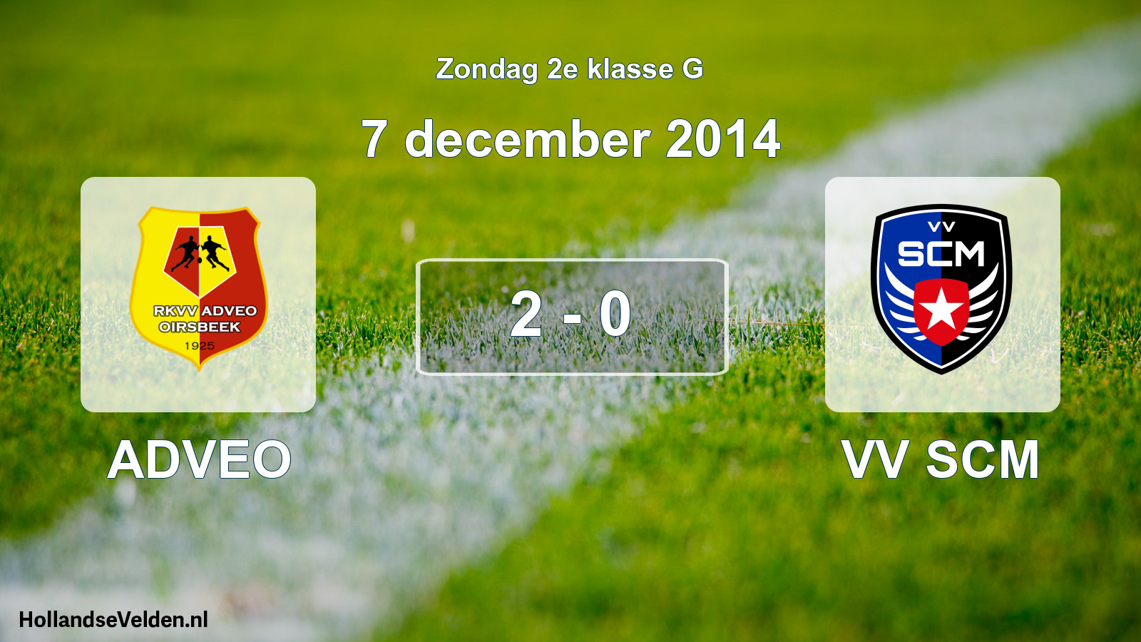 Total number of matches played: ADVEO - VV SCM 2 - 0 (7 December 2014)