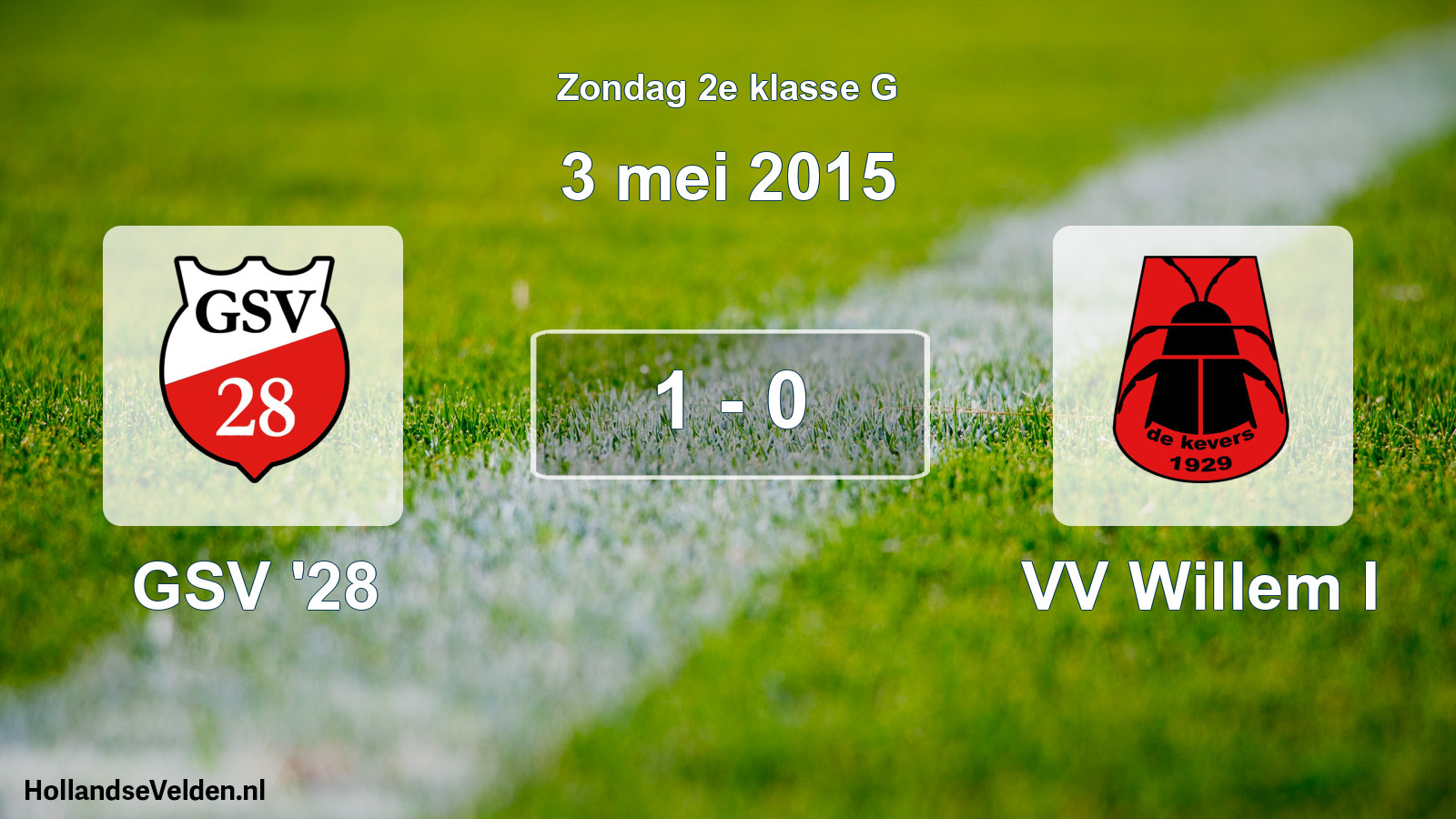 Total number of matches played: GSV '28 - VV Willem I 1 - 0 (3 May 2015)