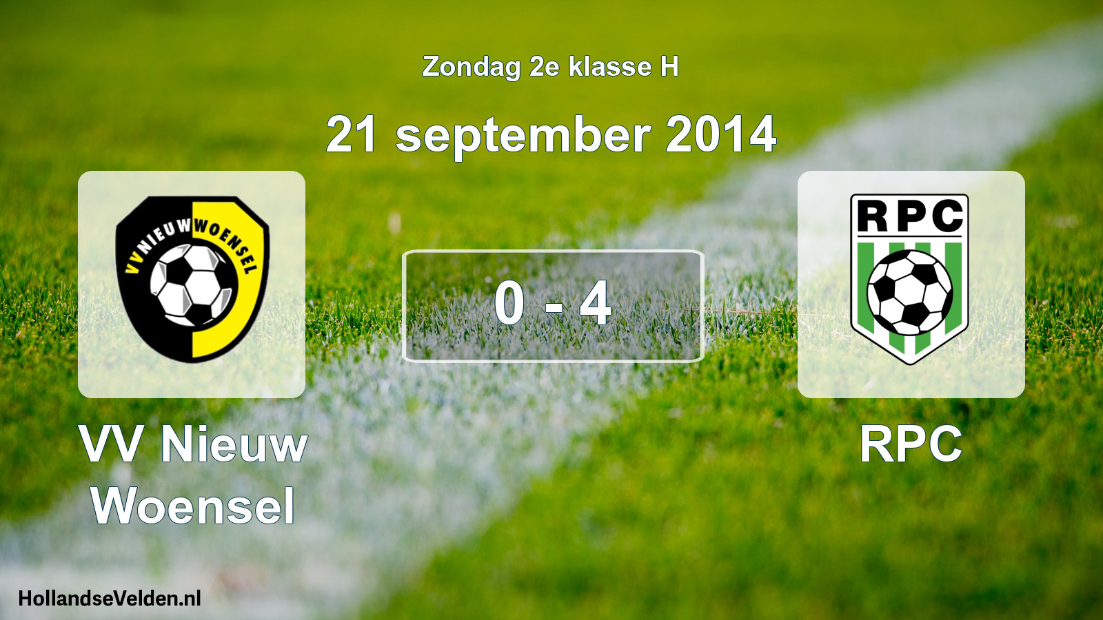 Total number of matches played: VV Nieuw Woensel - RPC 0 - 4 (21 September 2014)