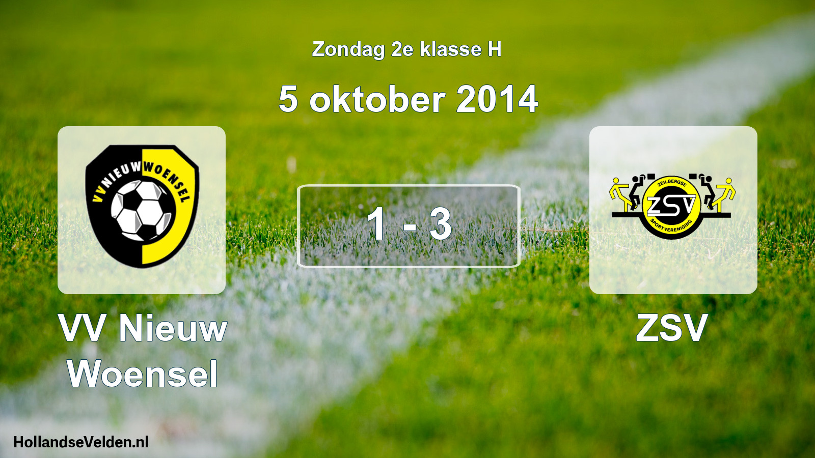 Total number of matches played: VV Nieuw Woensel - ZSV 1 - 3 (5 October 2014)