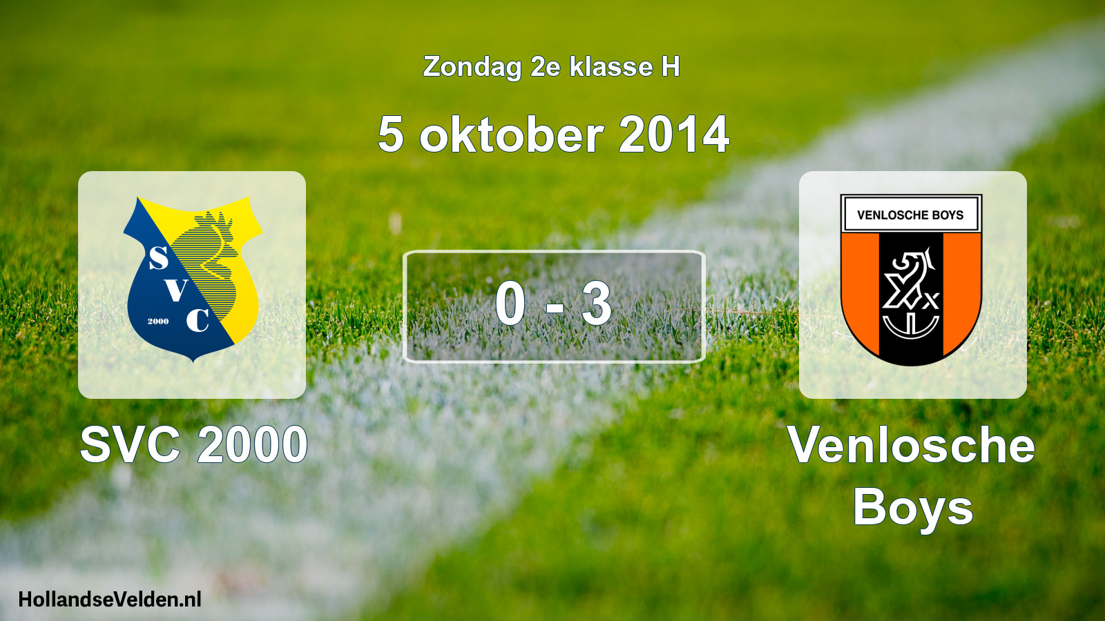 Total number of matches played: SVC 2000 - Venlosche Boys 0 - 3 (5 October 2014)
