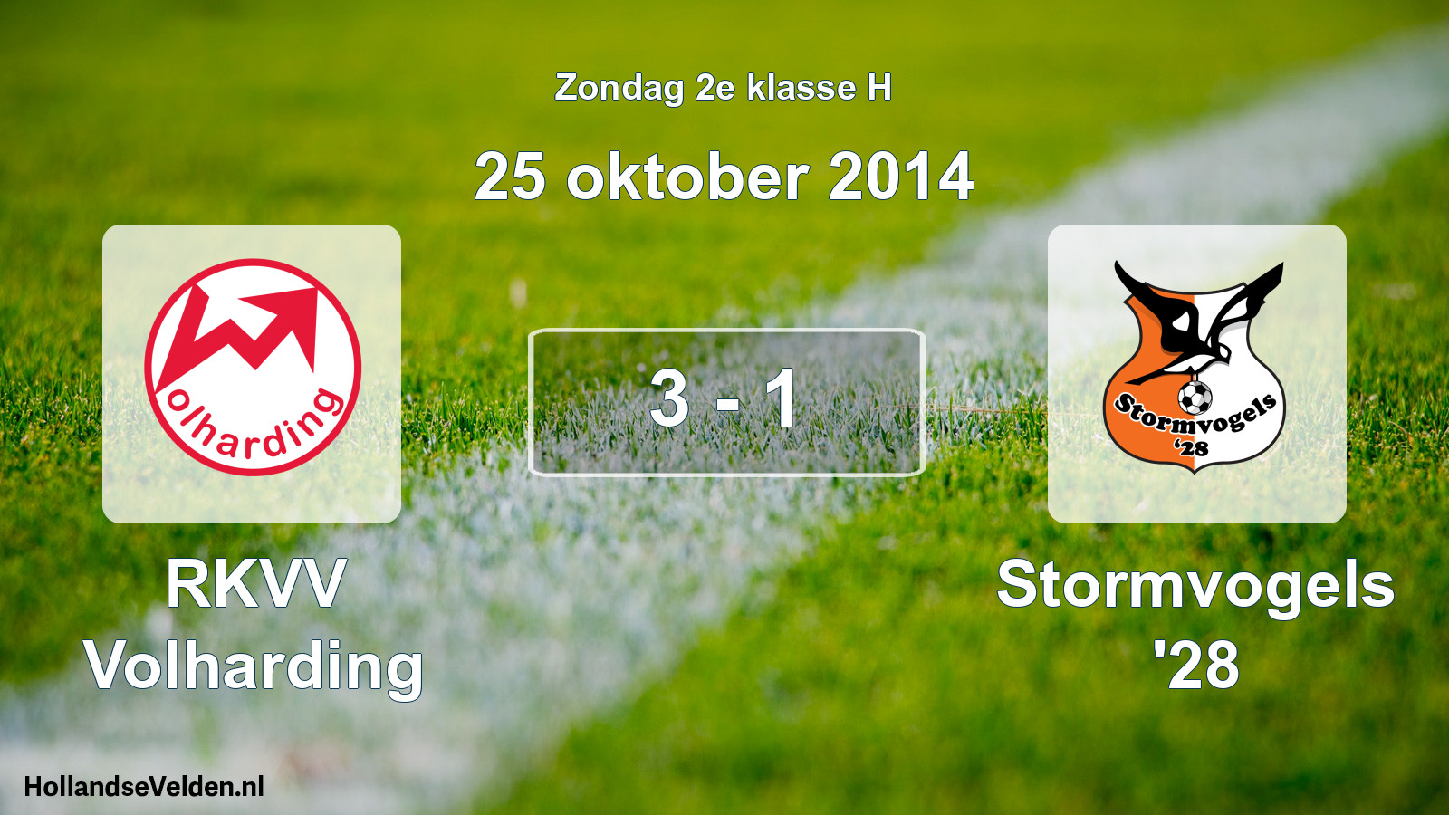 Total number of matches played: RKVV Volharding - Stormvogels '28 3 - 1 (25 October 2014)
