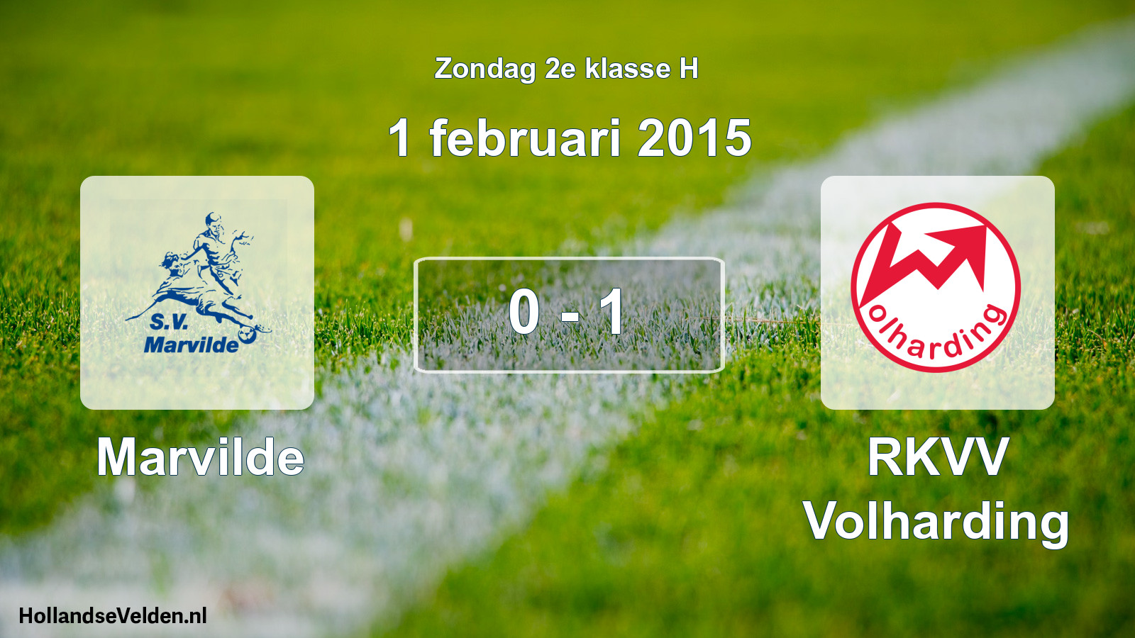 Total number of matches played: Marvilde - RKVV Volharding 0 - 1 (1 February 2015)