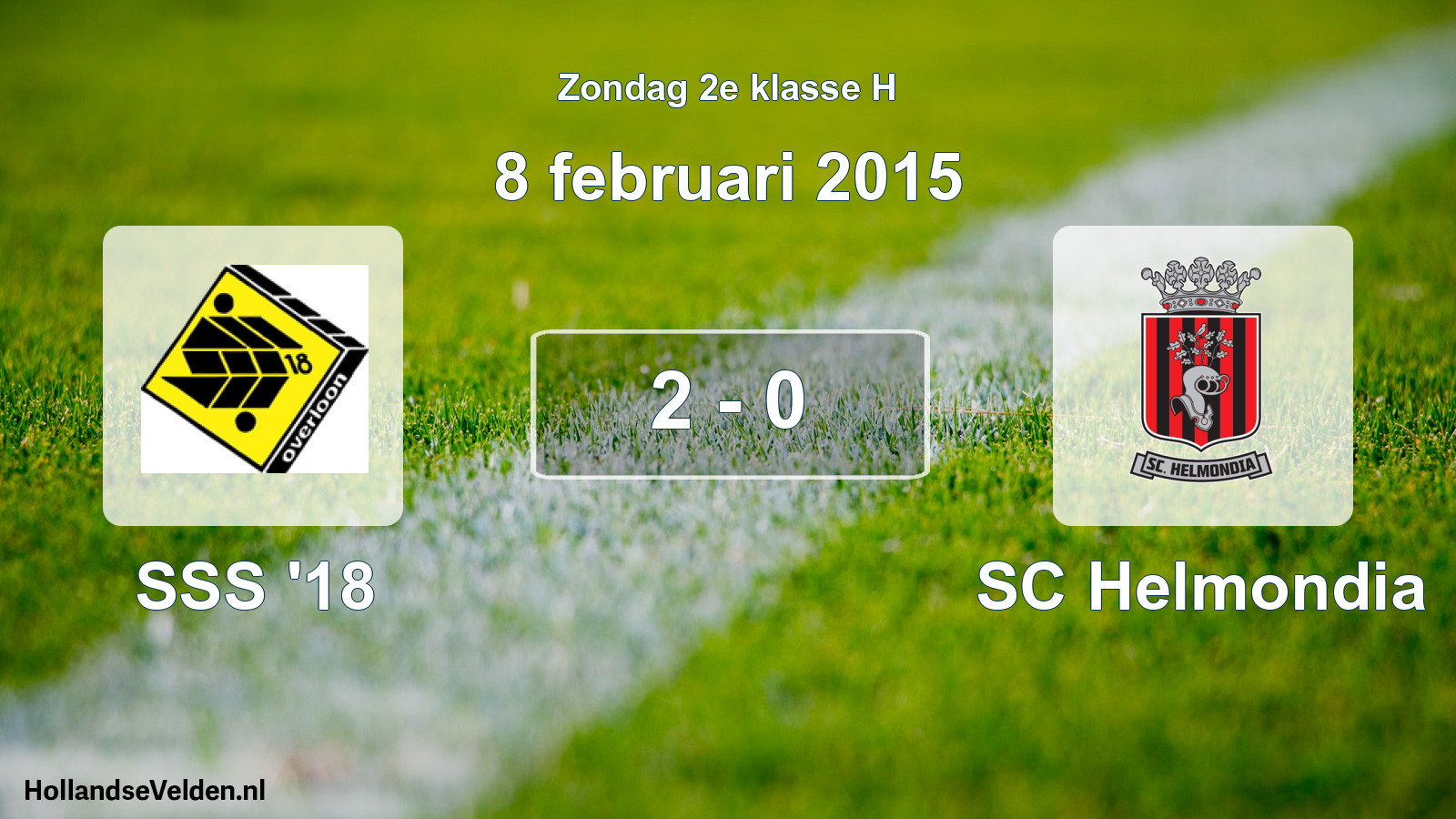 Total number of matches played: SSS '18 - SC Helmondia 2 - 0 (8 February 2015)