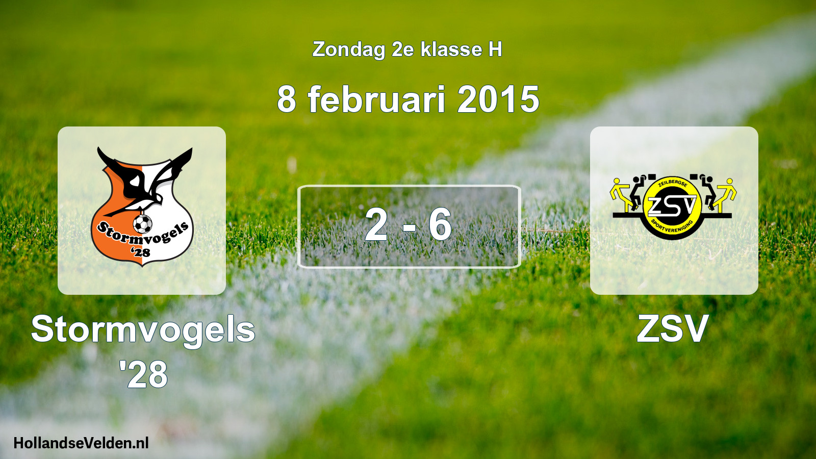 Total number of matches played: Stormvogels '28 - ZSV 2 - 6 (8 February 2015)