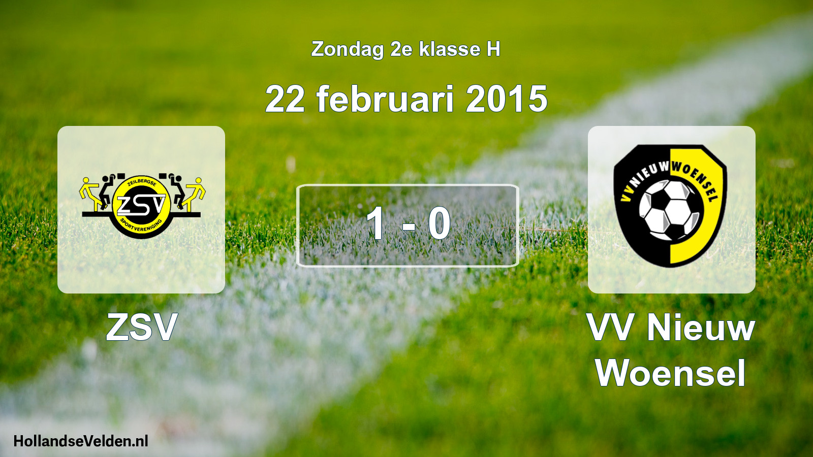 Total number of matches played: ZSV - VV Nieuw Woensel 1 - 0 (22 February 2015)