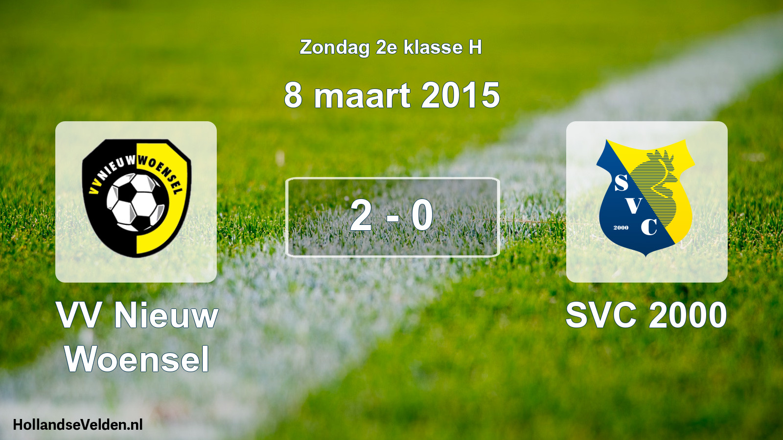 Total number of matches played: VV Nieuw Woensel - SVC 2000 2 - 0 (8 March 2015)