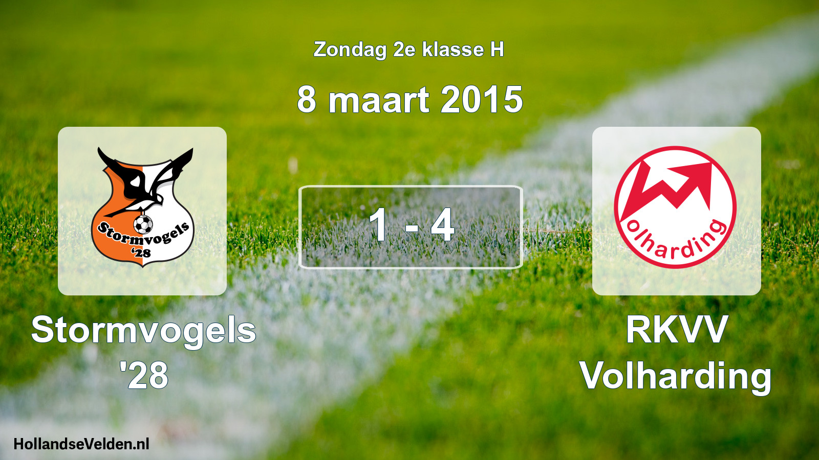 Total number of matches played: Stormvogels '28 - RKVV Volharding 1 - 4 (8 March 2015)