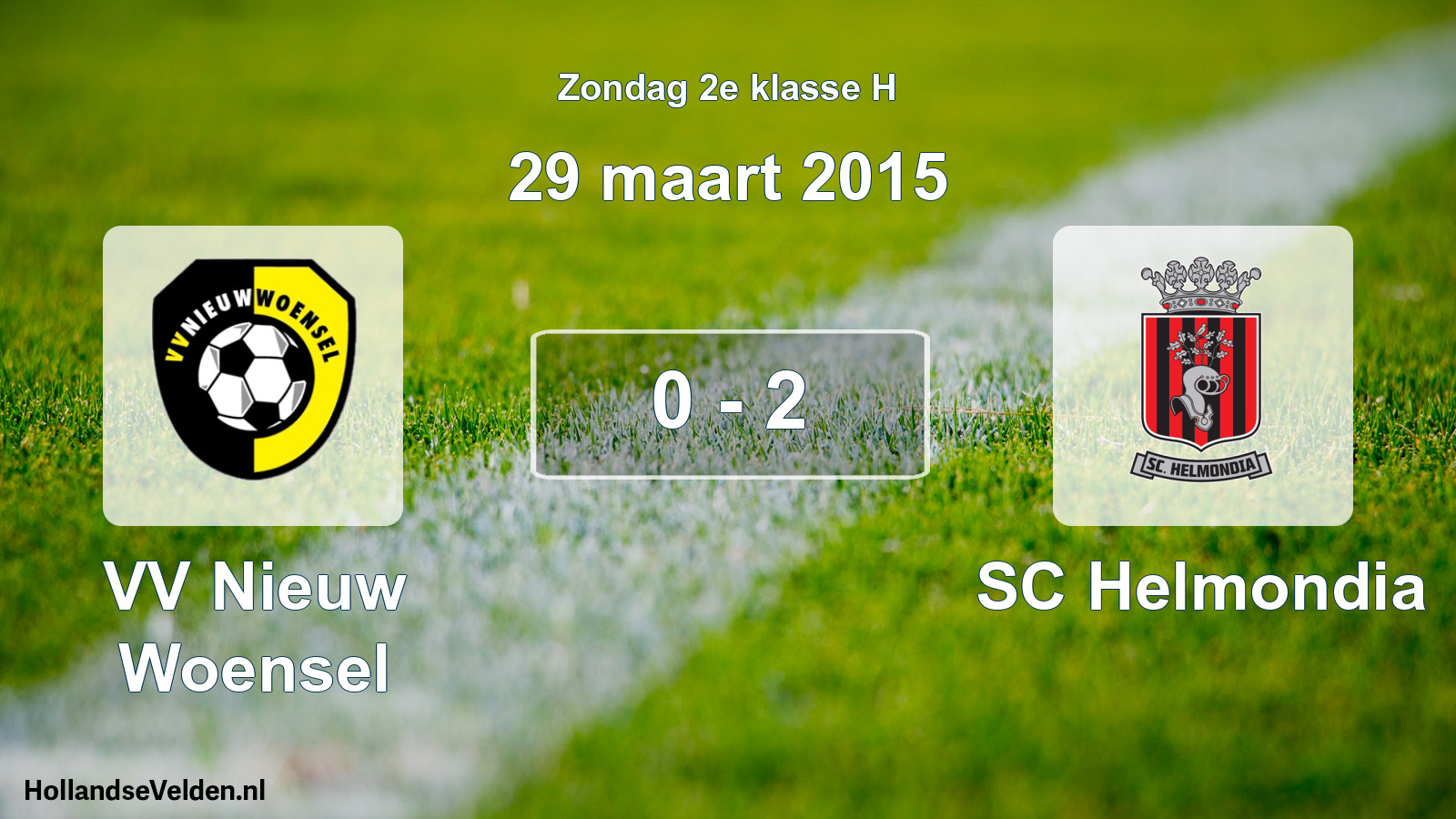 Total number of matches played: VV Nieuw Woensel - SC Helmondia 0 - 2 (29 March 2015)