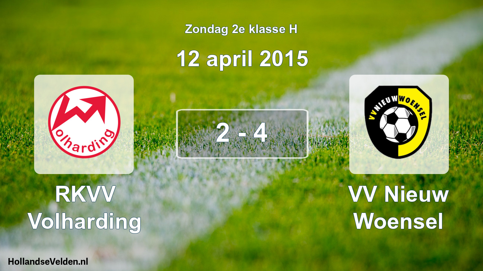 Total number of matches played: RKVV Volharding - VV Nieuw Woensel 2 - 4 (12 April 2015)