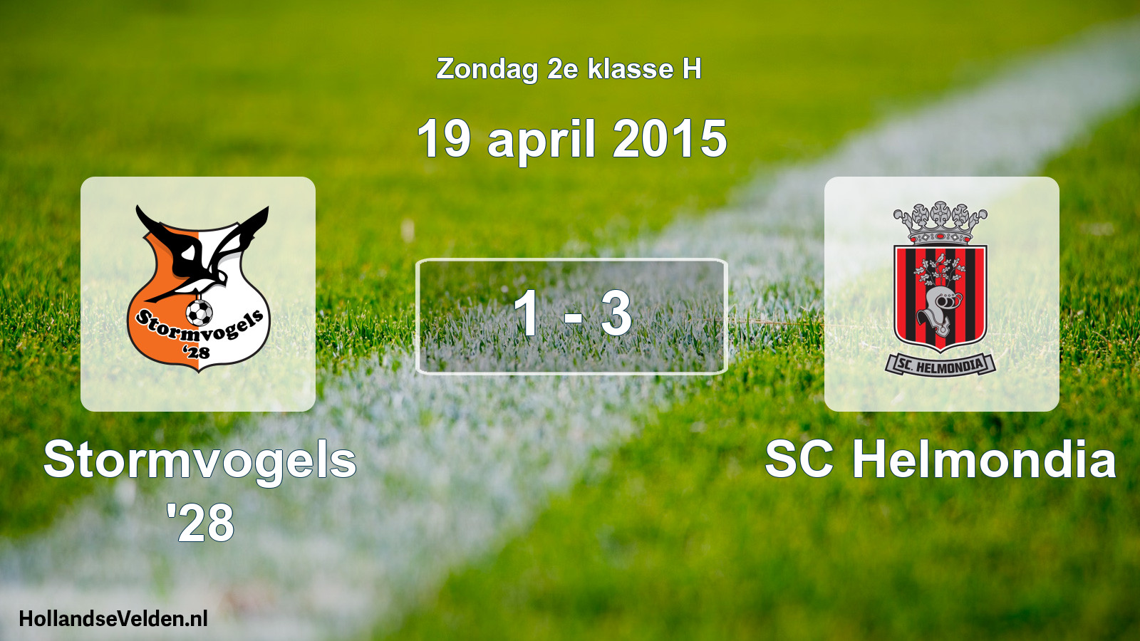 Total number of matches played: Stormvogels '28 - SC Helmondia 1 - 3 (19 April 2015)