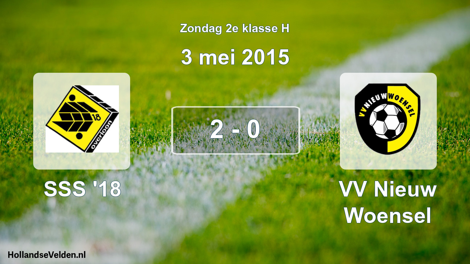 Total number of matches played: SSS '18 - VV Nieuw Woensel 2 - 0 (3 May 2015)
