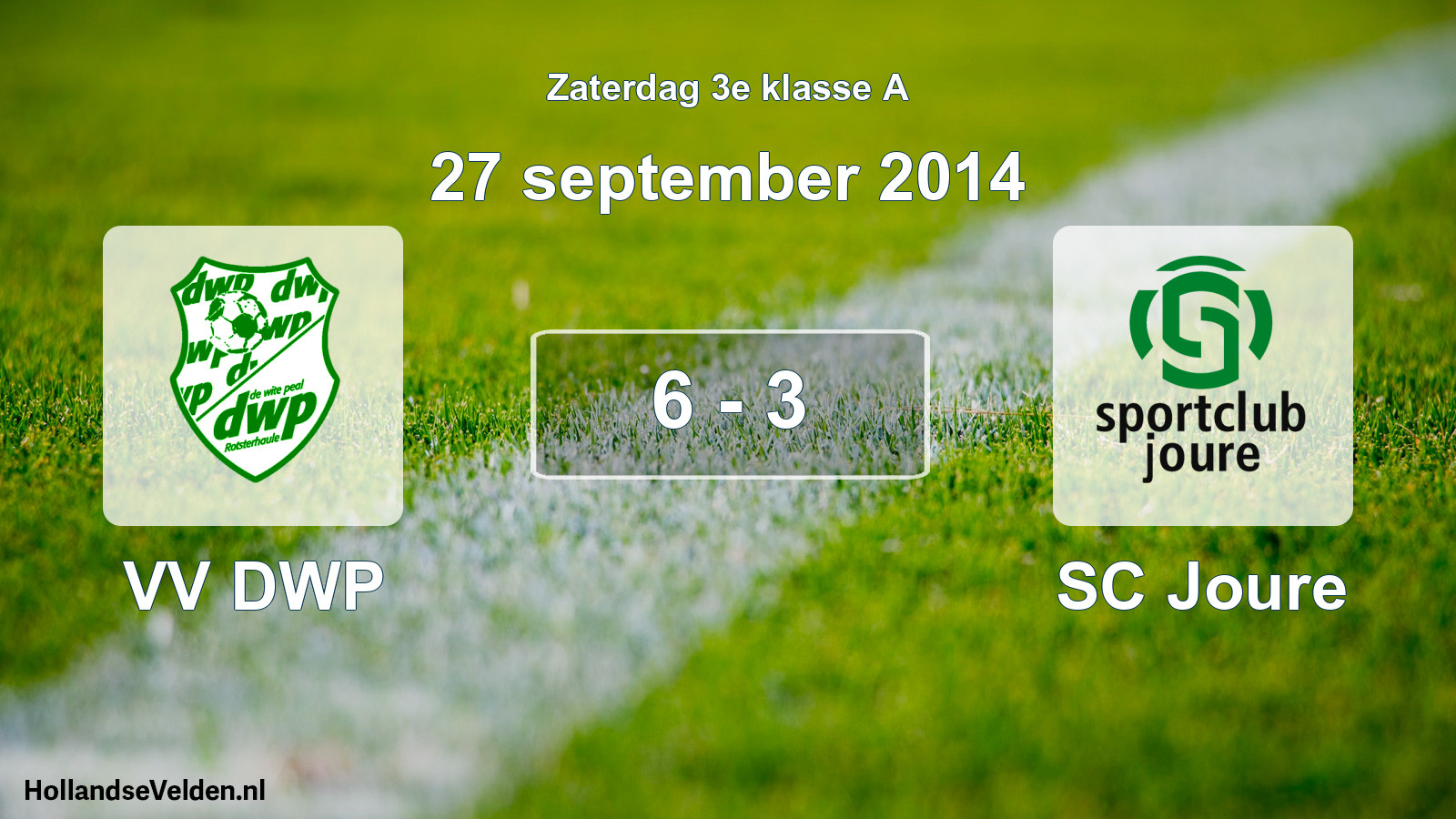 Total number of matches played: VV DWP - SC Joure 6 - 3 (27 September 2014)