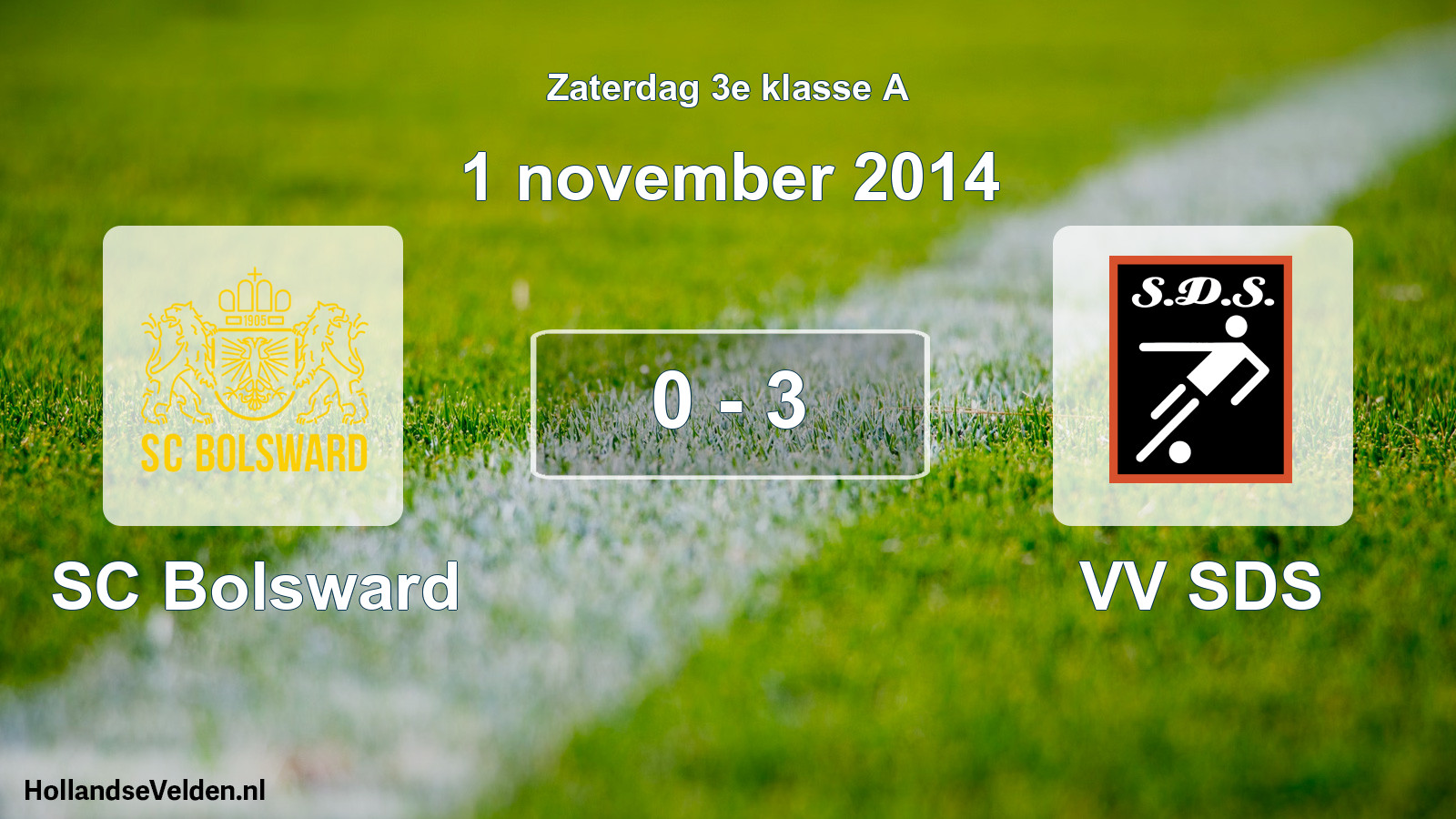 Total number of matches played: SC Bolsward - VV SDS 0 - 3 (1 November 2014)