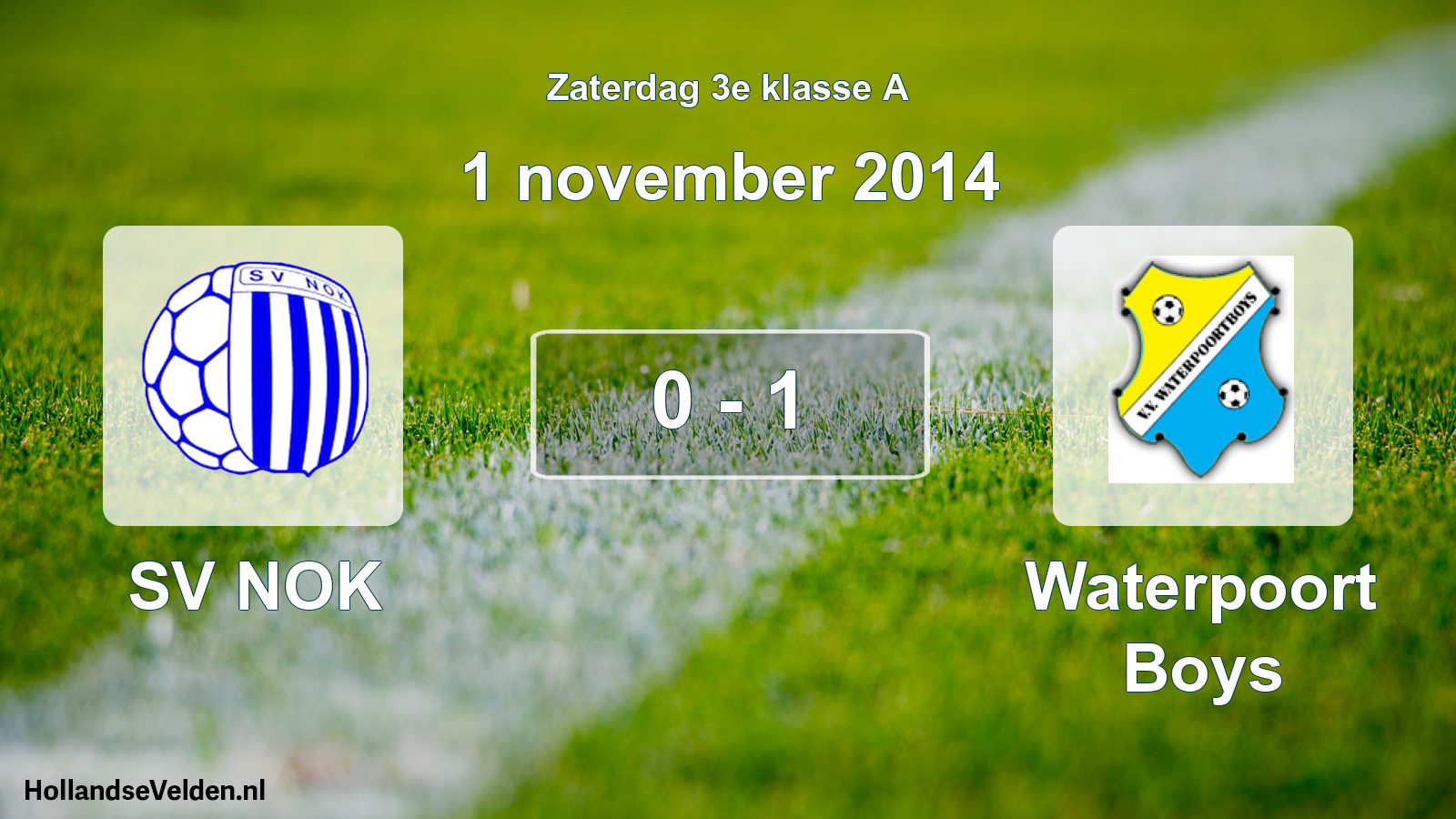 Total number of matches played: SV NOK - Waterpoort Boys 0 - 1 (1 November 2014)